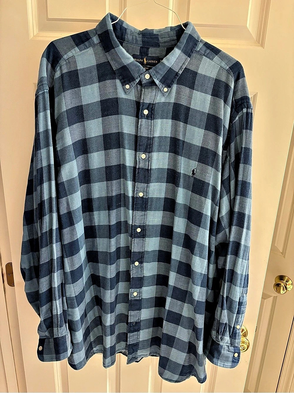 Polo Ralph Lauren Plaid Button Down in Blue & Sky Blue 3XL Like New